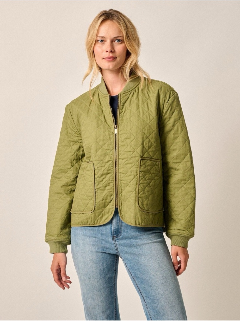 Johnnie-O Woodland Green Women's Vivian Quilted Bomber Jacket
